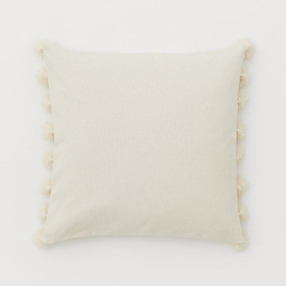 H&M Cream Cushion Cover with Tassels